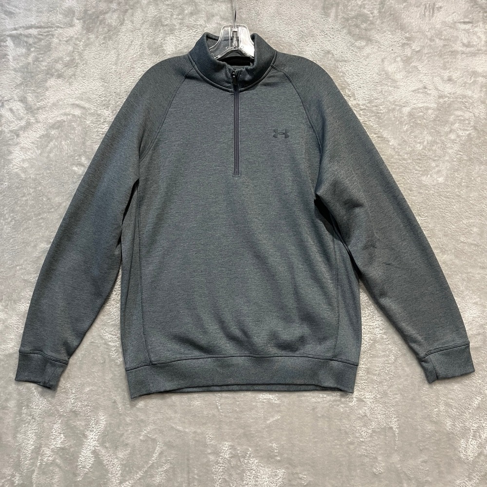 Under Armour Quarter Zip Pullover Mens L Gray ColdGear Loose Fit Sweatshirt